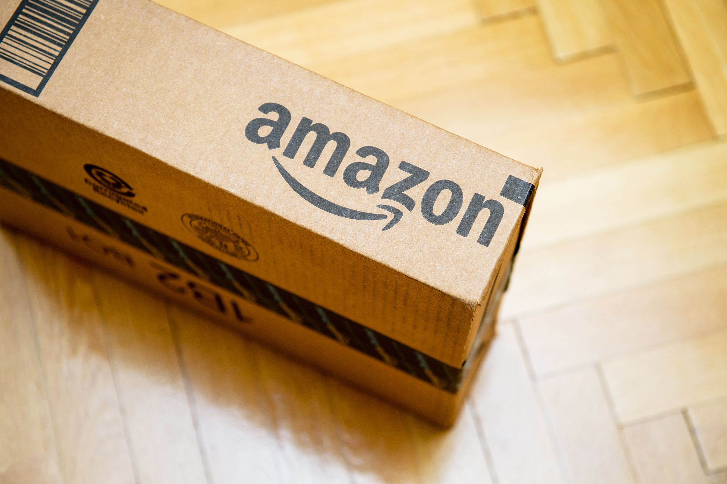 Amazon box on floor