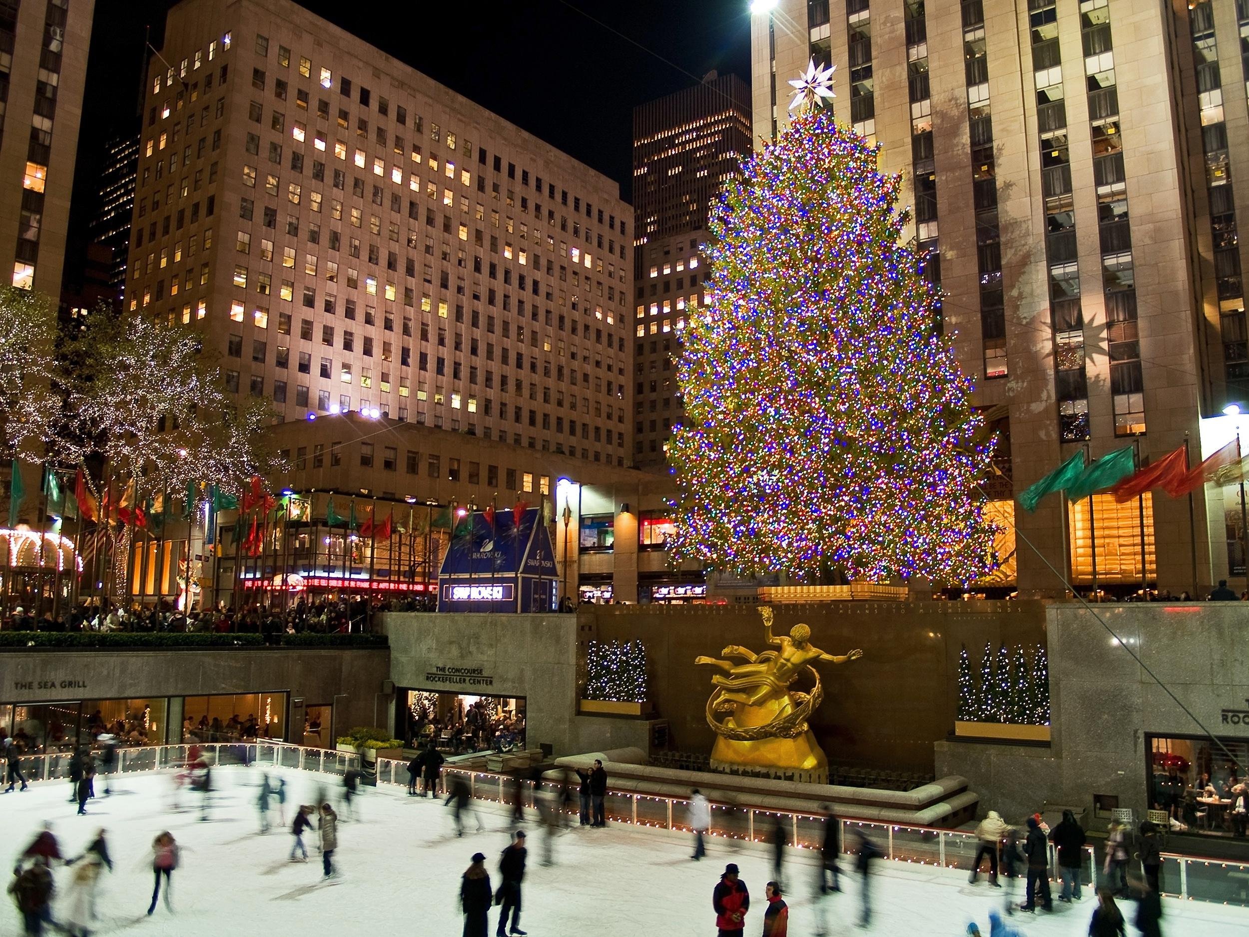 Rockefeller Center Christmas tree in New York City, New York