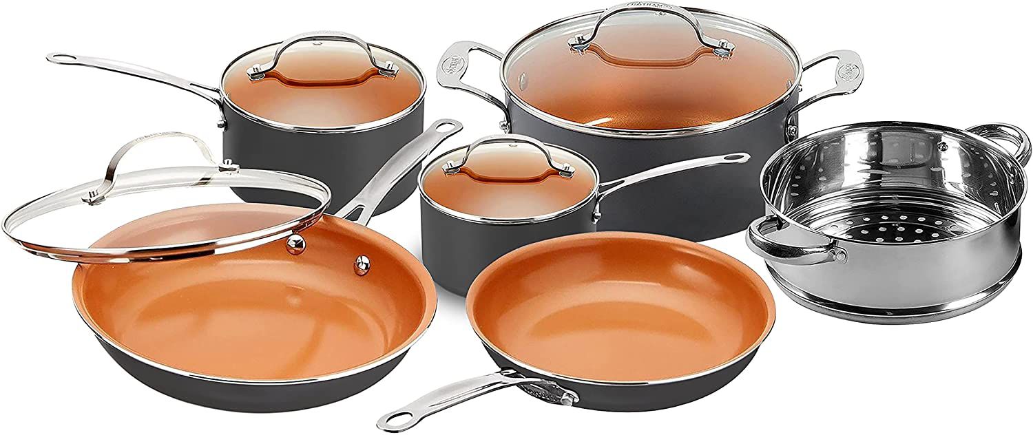 Gotham Steel Nonstick Ti-Cerama 10-Piece Cookware Set