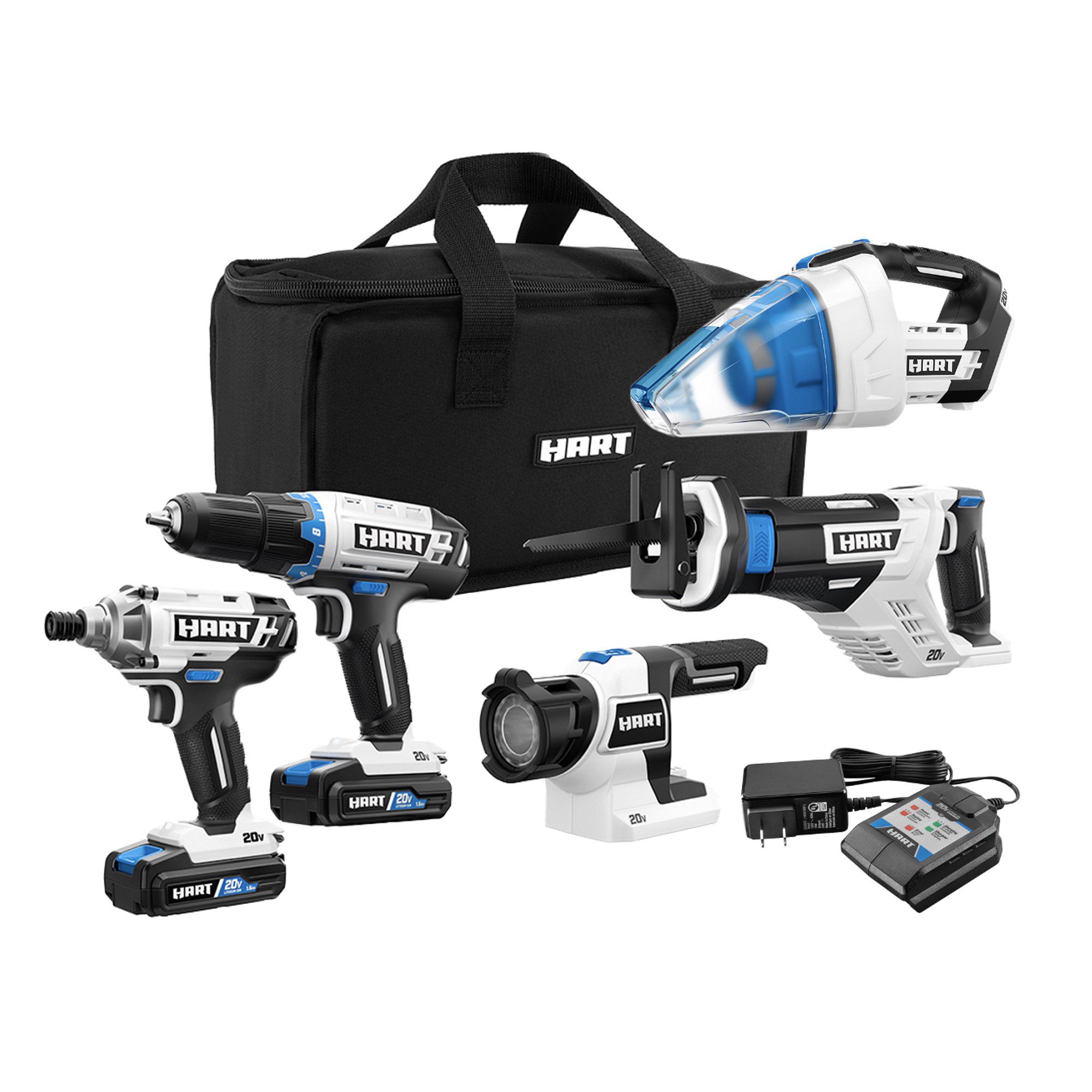 Hart 20-Volt Cordless 5-Tool Combo Set