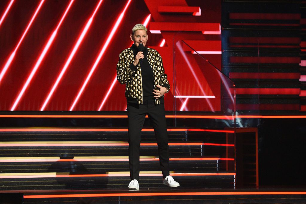 Ellen DeGeneres speaks onstage during the 62nd Annual GRAMMY Awards at STAPLES Center