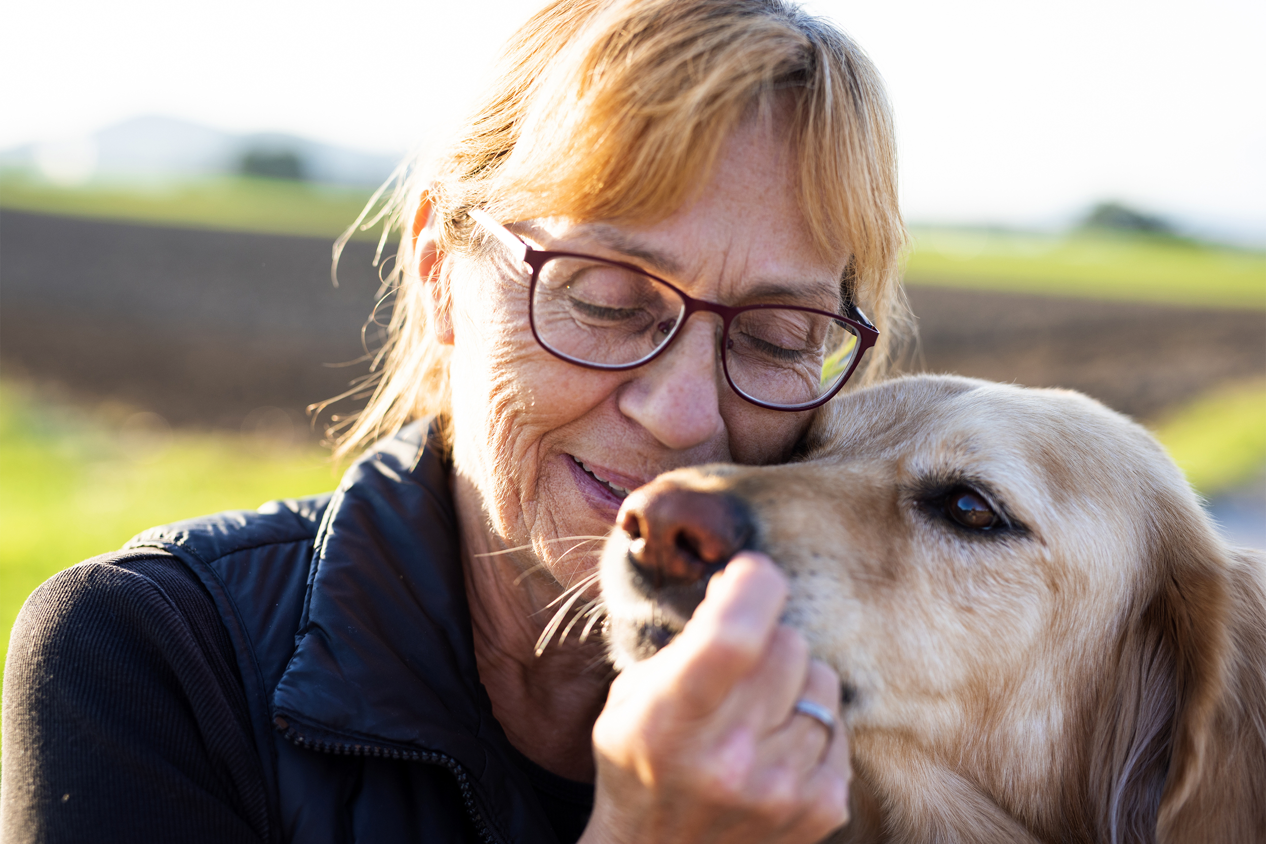 Senior woman with dog