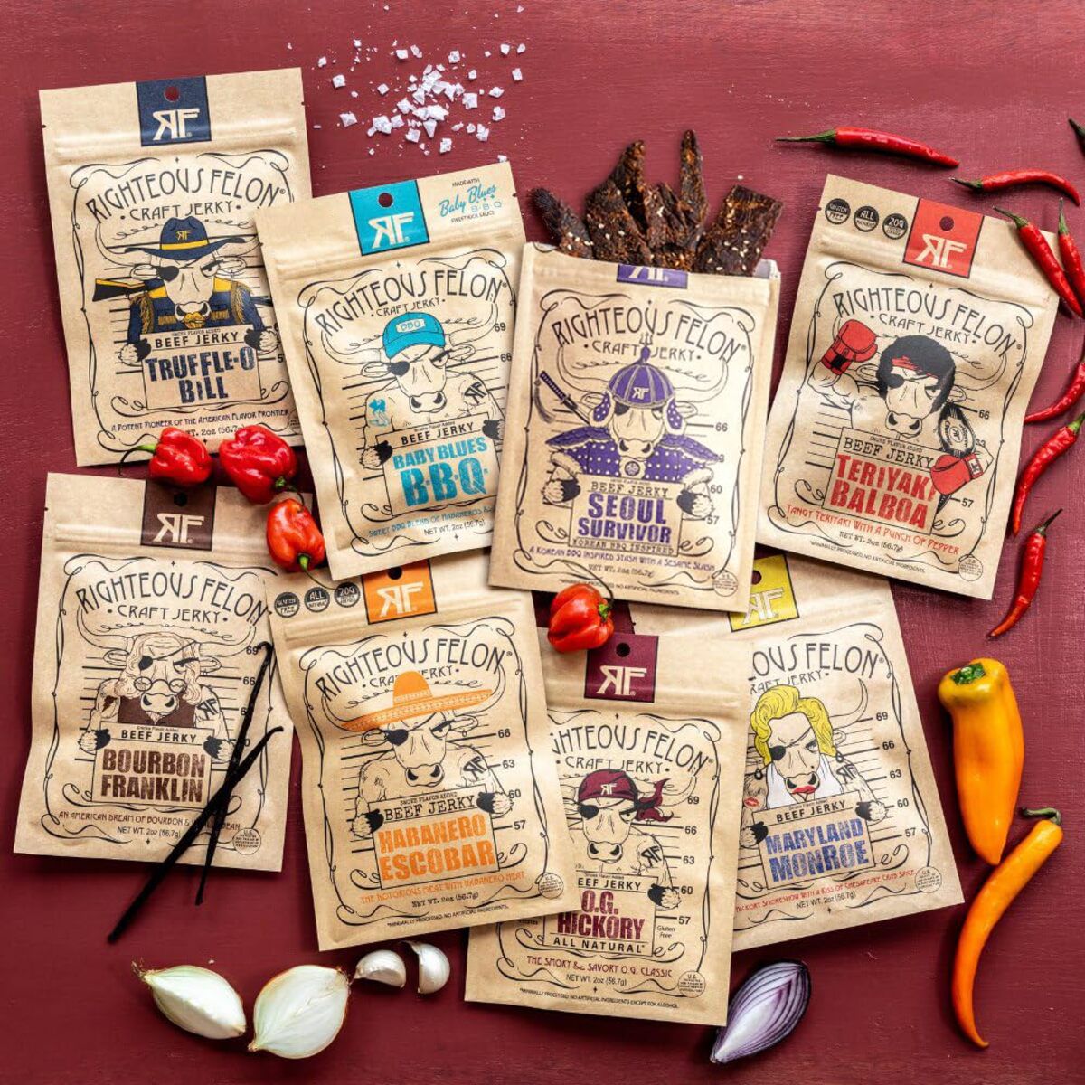 Righteous Felon Beef Jerky Variety Pack