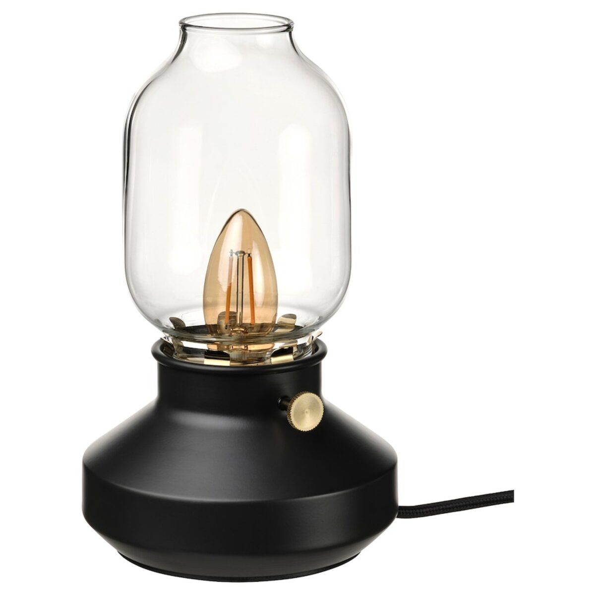 TÄRNABY Table Lamp with LED Bulb, Dimmable Anthracite