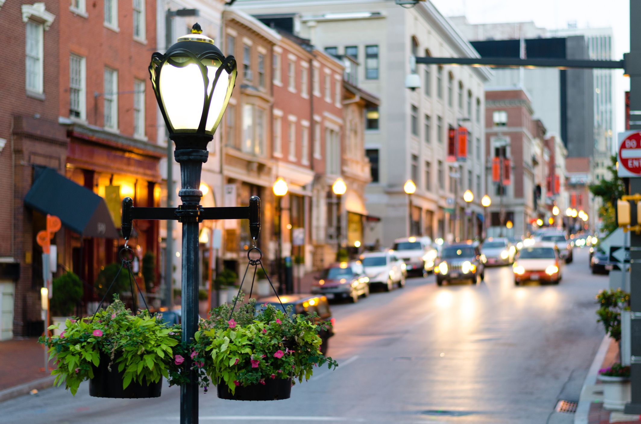 Light Pole on Mt Vernon, Charles St Baltimore Maryland