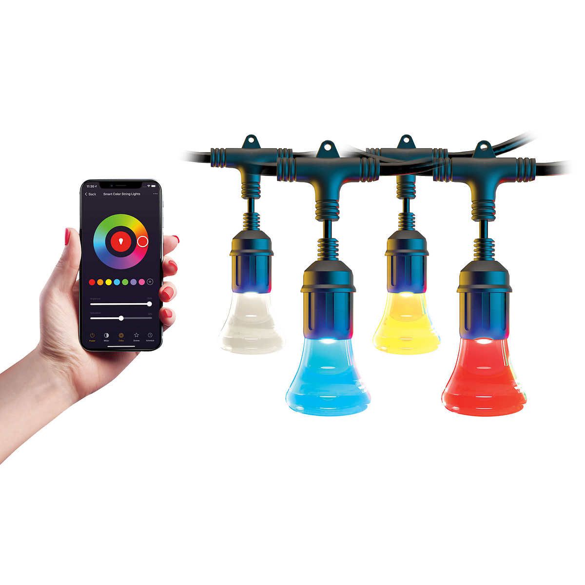 Atomi Smart LED Color String Lights- phone with app for reference