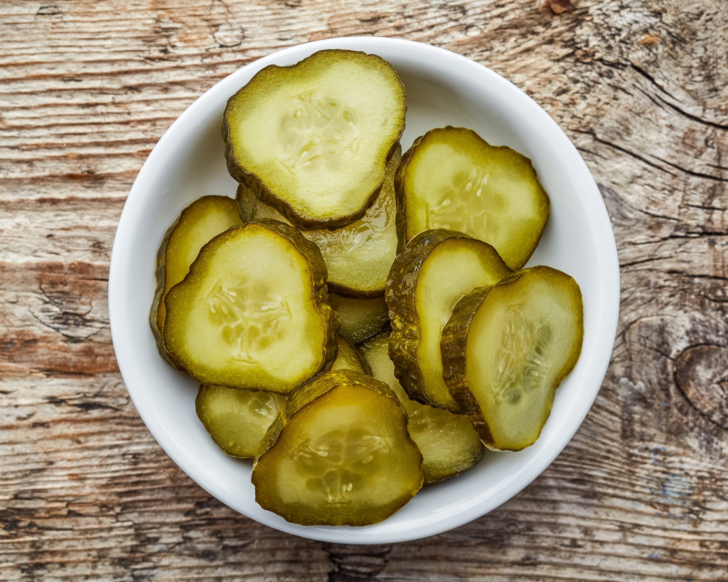 bowl of pickled cucumber