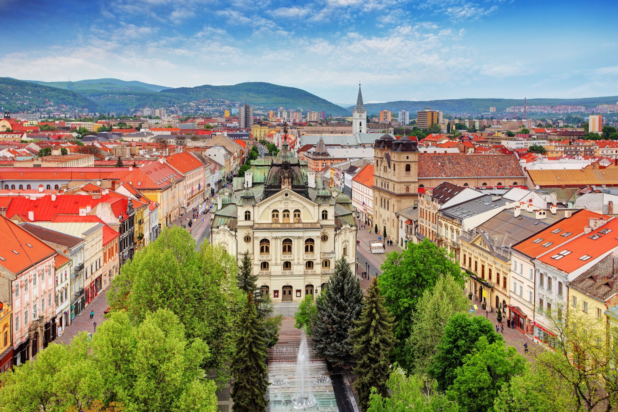 aerial view of kosice, slovak republic