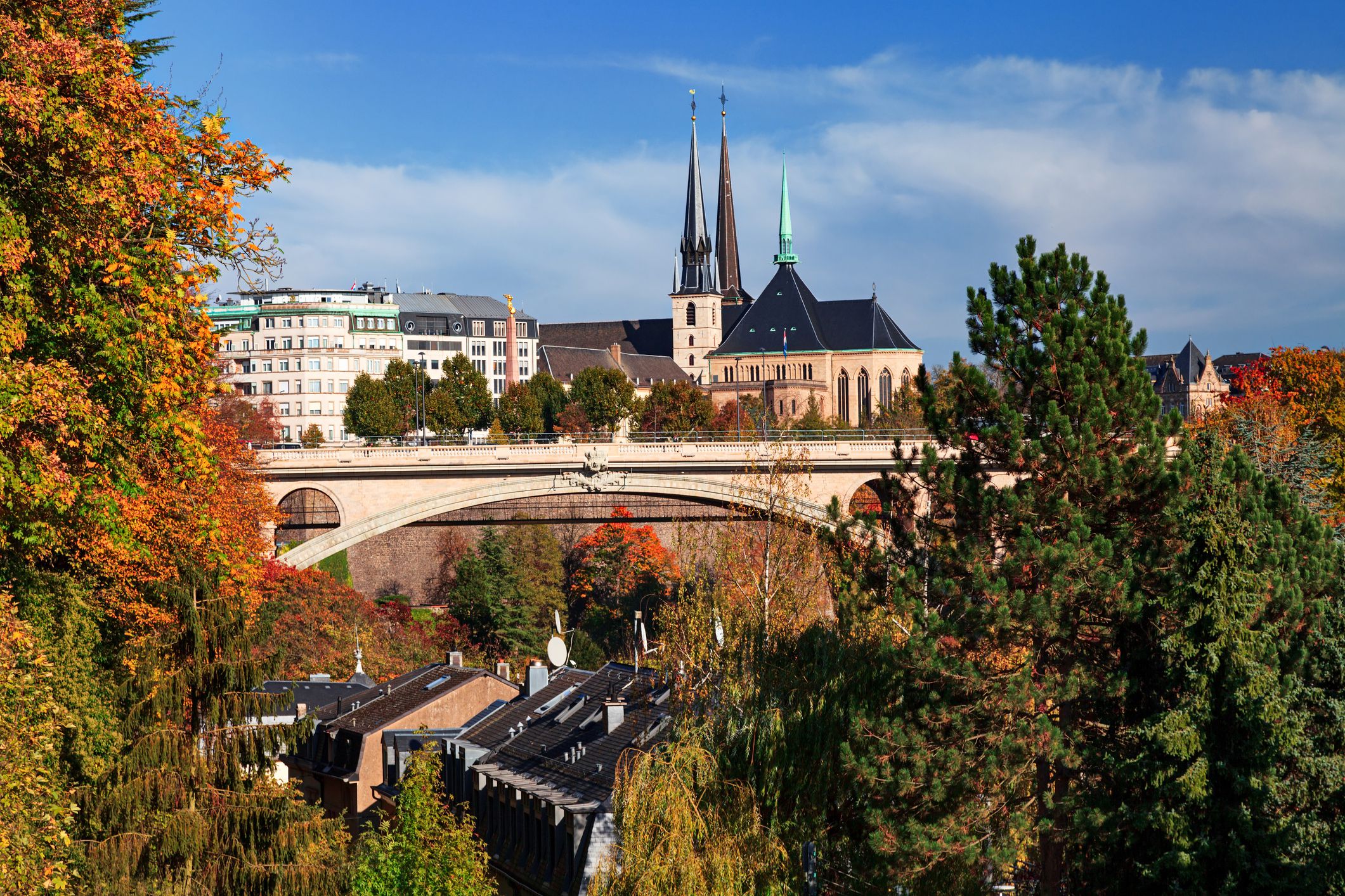 luxembourg city and adolphe bridge