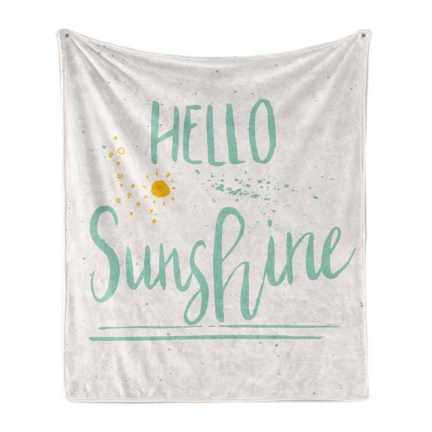 Ambesonne 'Hello Sunshine' Fleece Throw