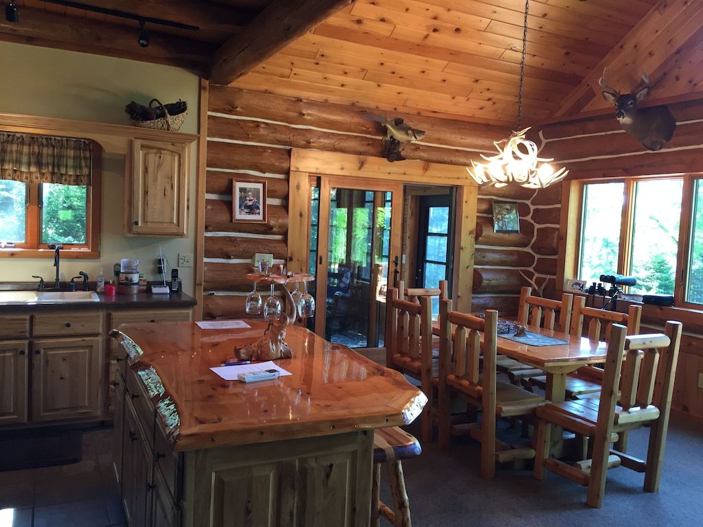 English Lake Log Home: More