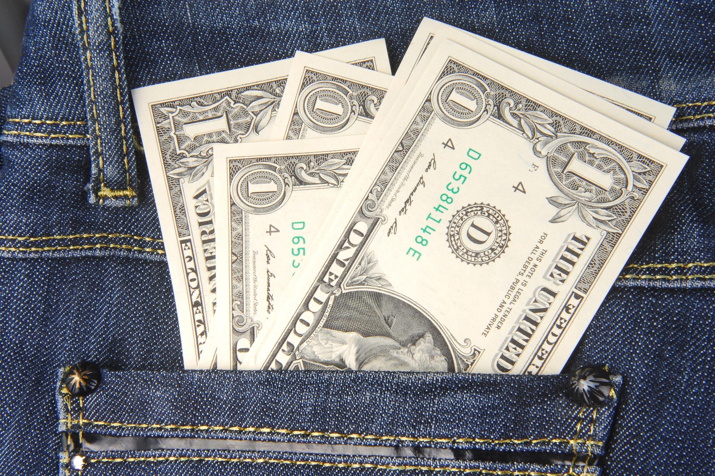 money in pocket