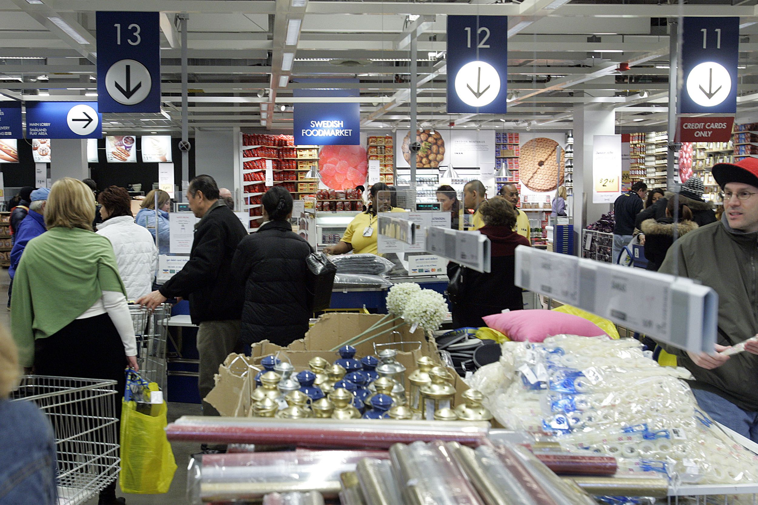 Shoppers look at merchandise at a Ikea store January 27, 2005 in Paramus, New Jersey