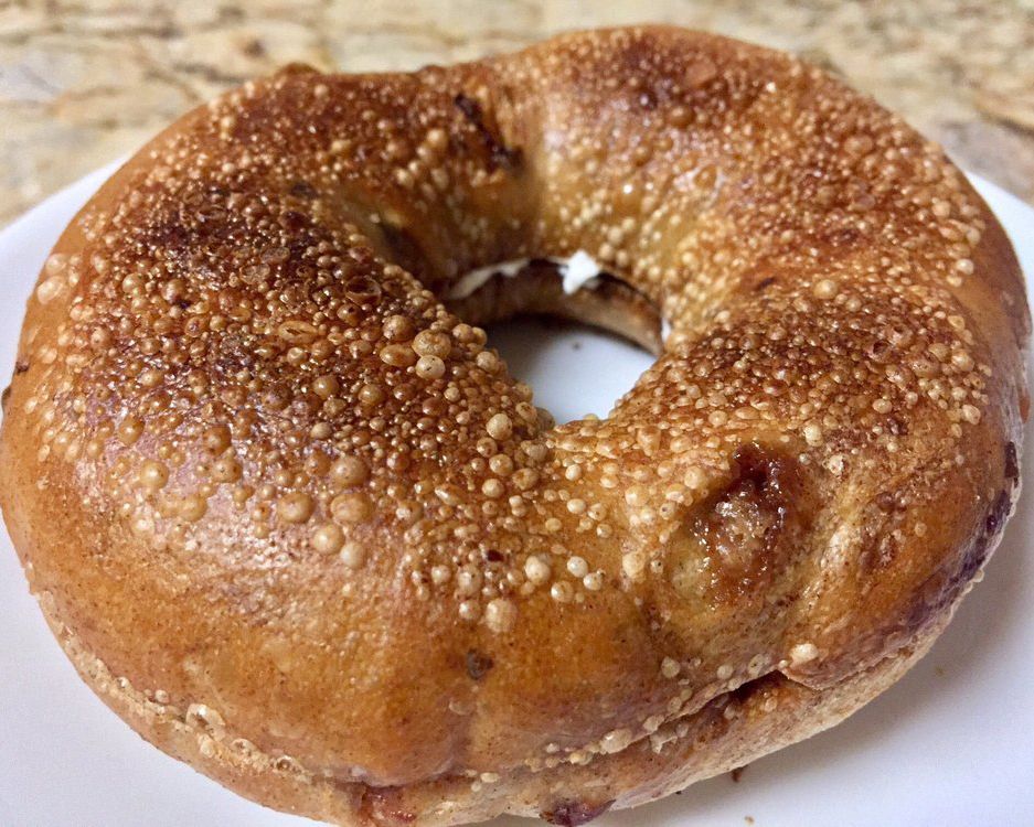 Cinnamon Swirl and Raisin Bagel
