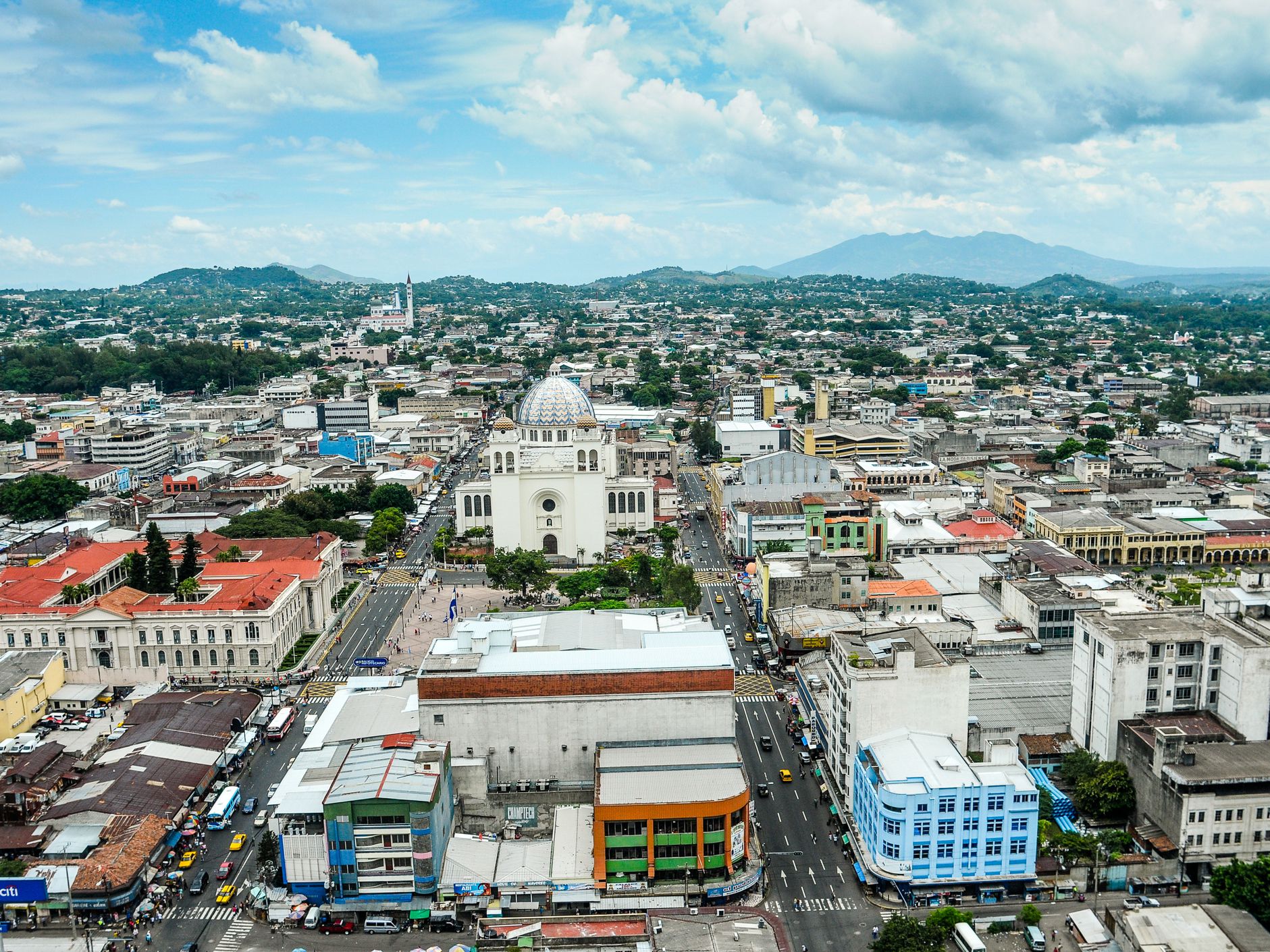 San Salvador, El Salvador - September 15, 2012: Aerial View of the west of San Salvador city.