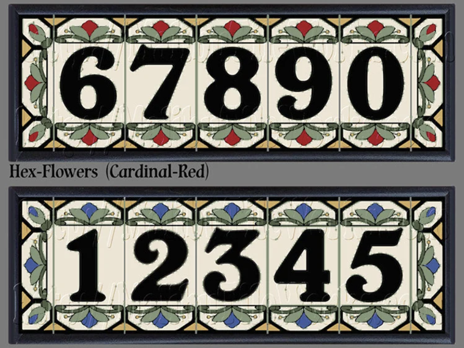 Framed House Number Tiles Set