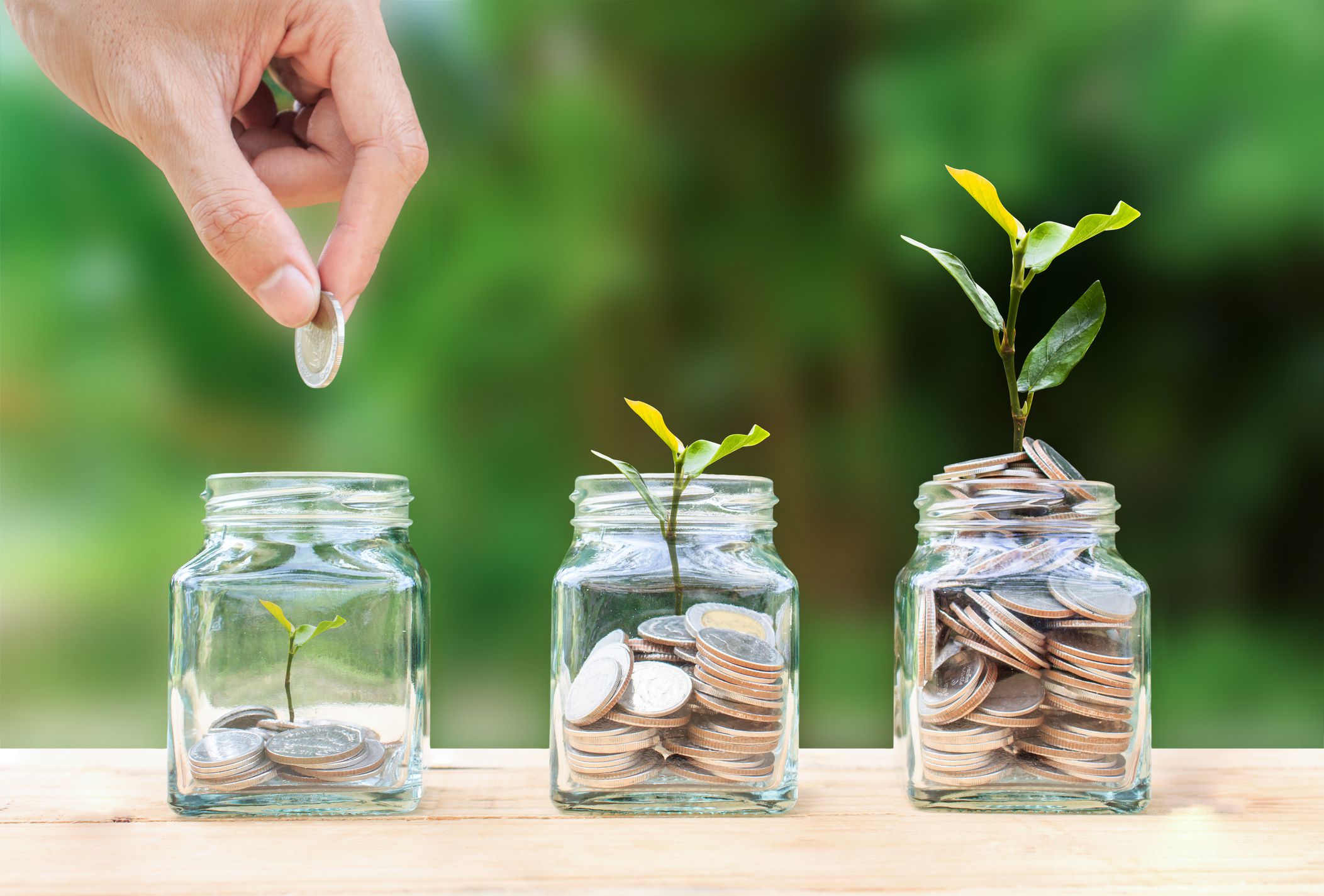 money in jars increasing