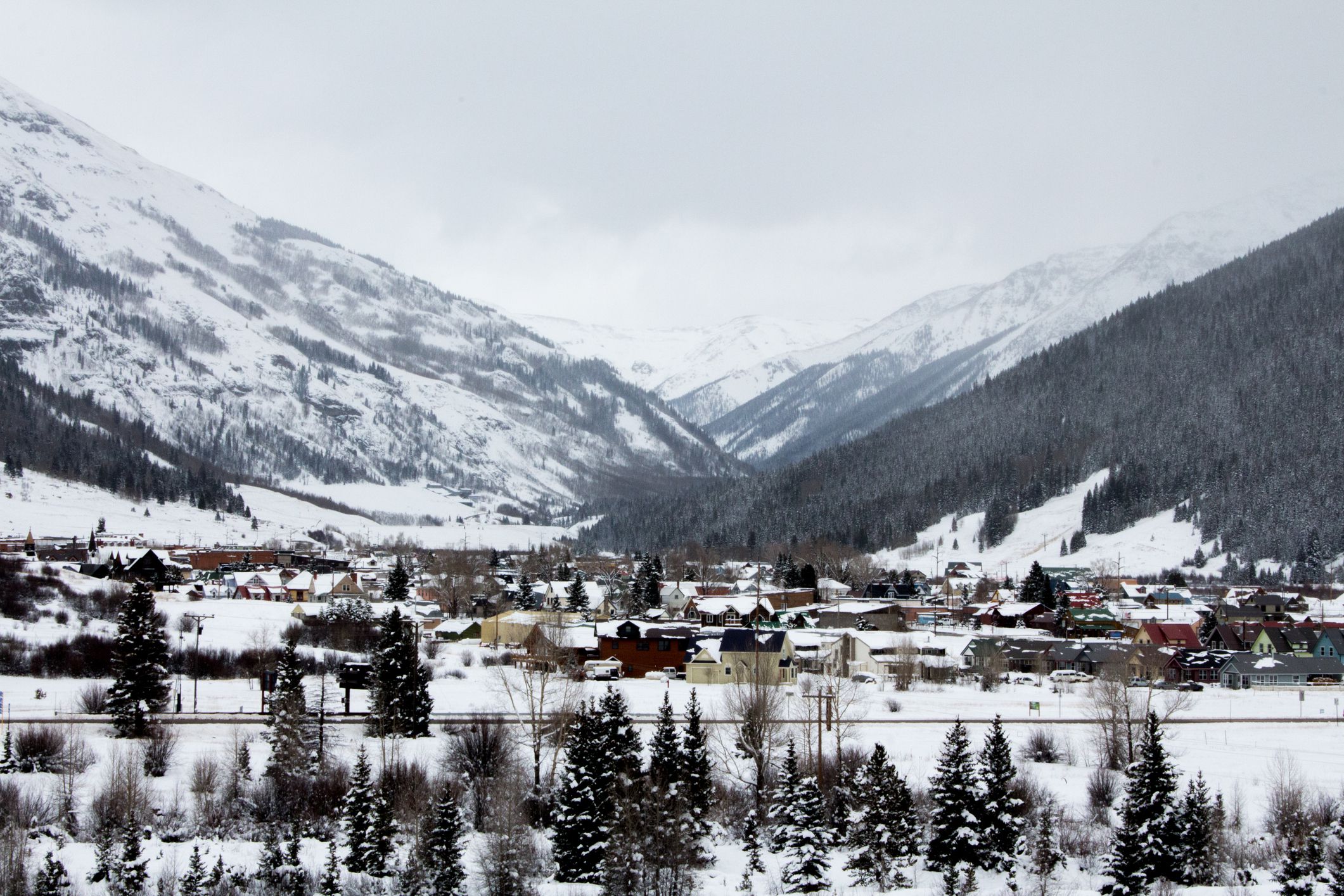 Taken in November after the first significant snowfall. Silverton is at an elevation of 9,308 ft in the middle of the San Juan mountains.