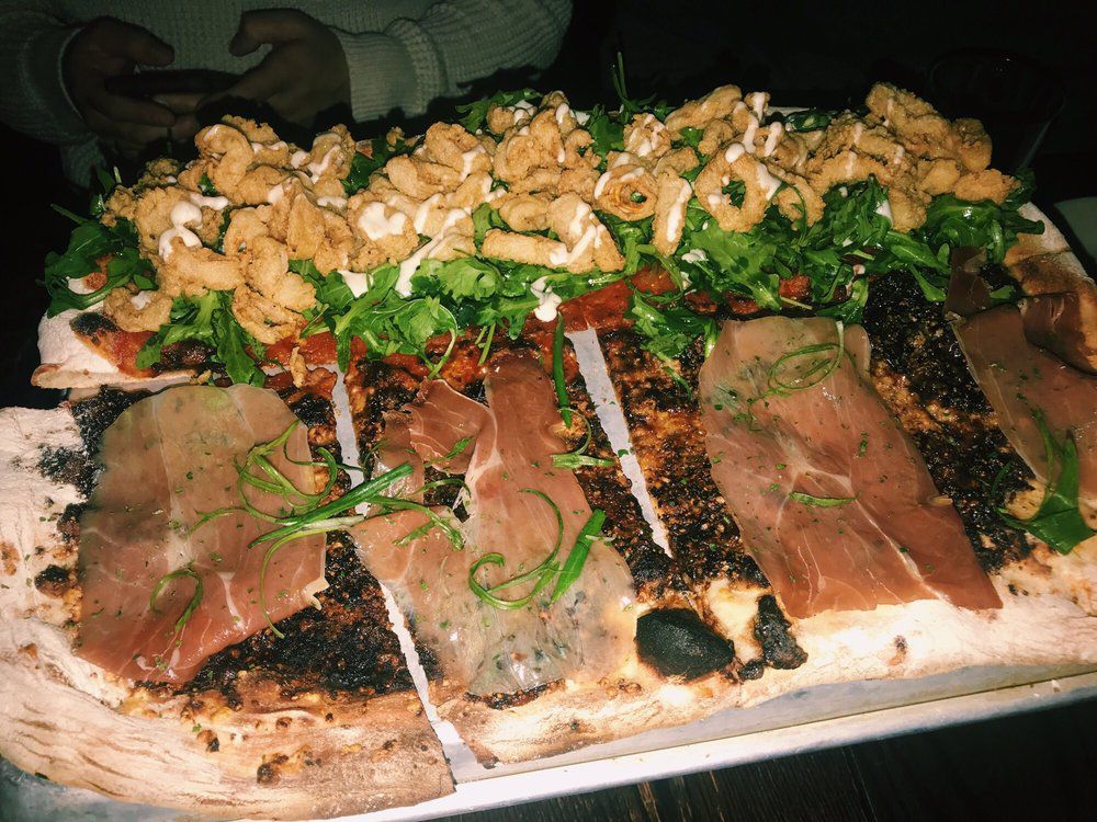 Massachusetts: Crispy Calamari Pizza