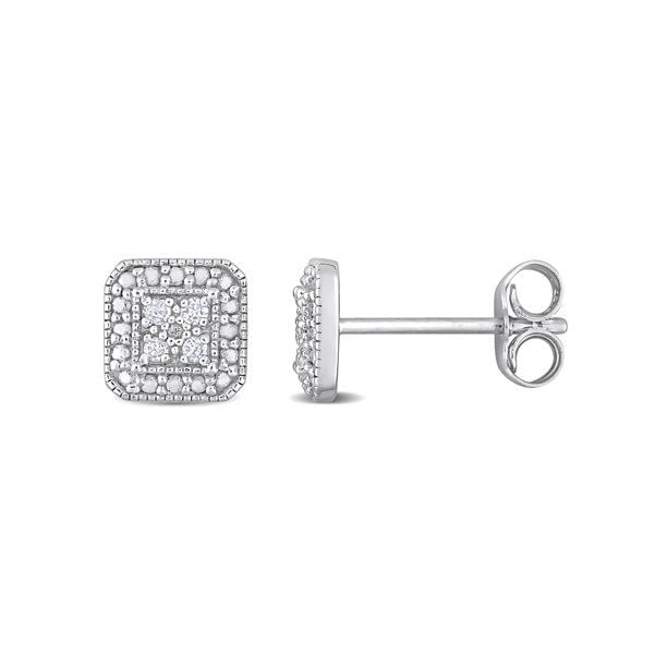 Miabella Diamond Halo Stud Earrings