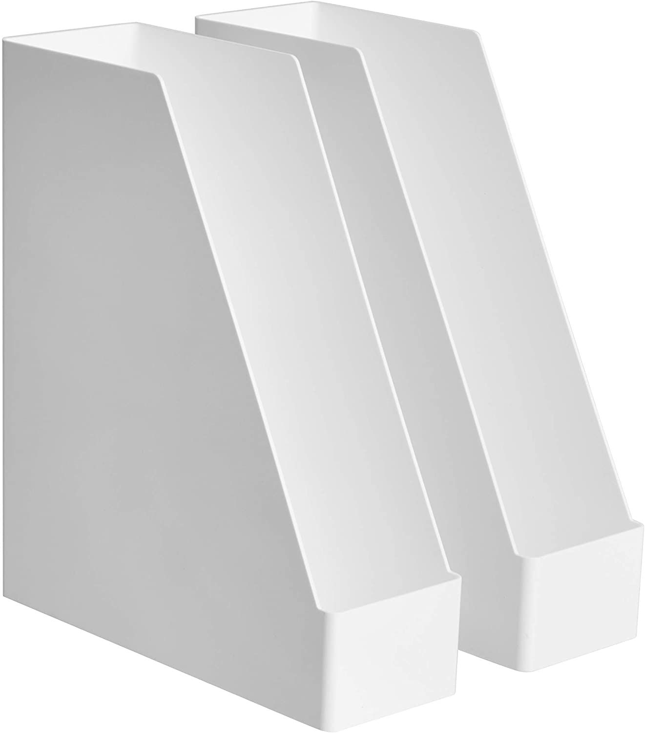 Two AmazonBasics Magazine Organizer in white