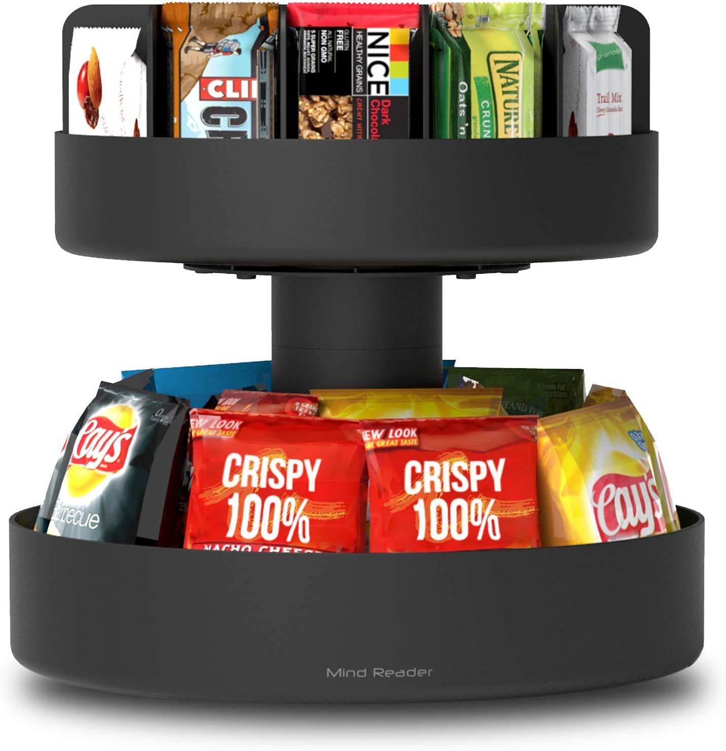 Mind Reader Snack Organizer filled with snacks