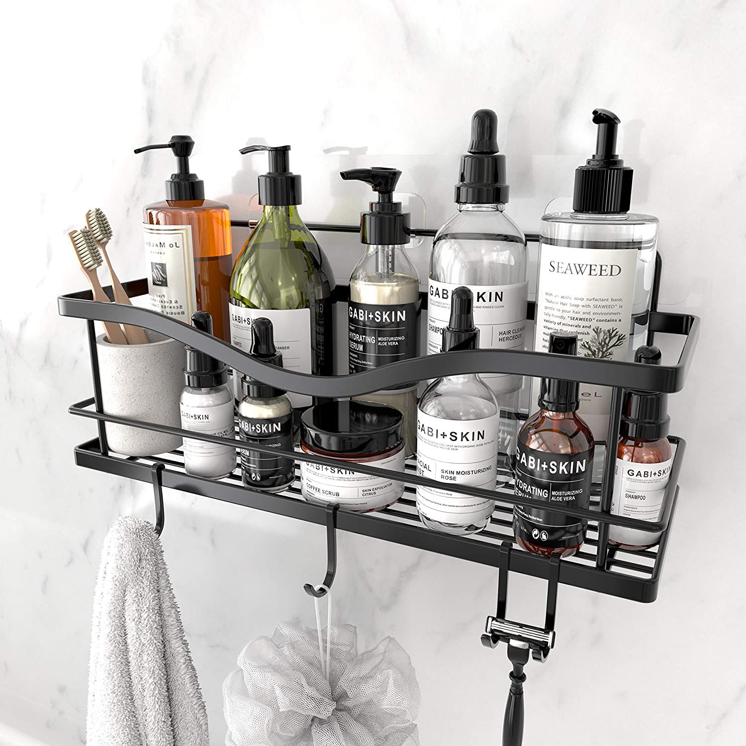 Kincmax Shower Caddy filled with bath products