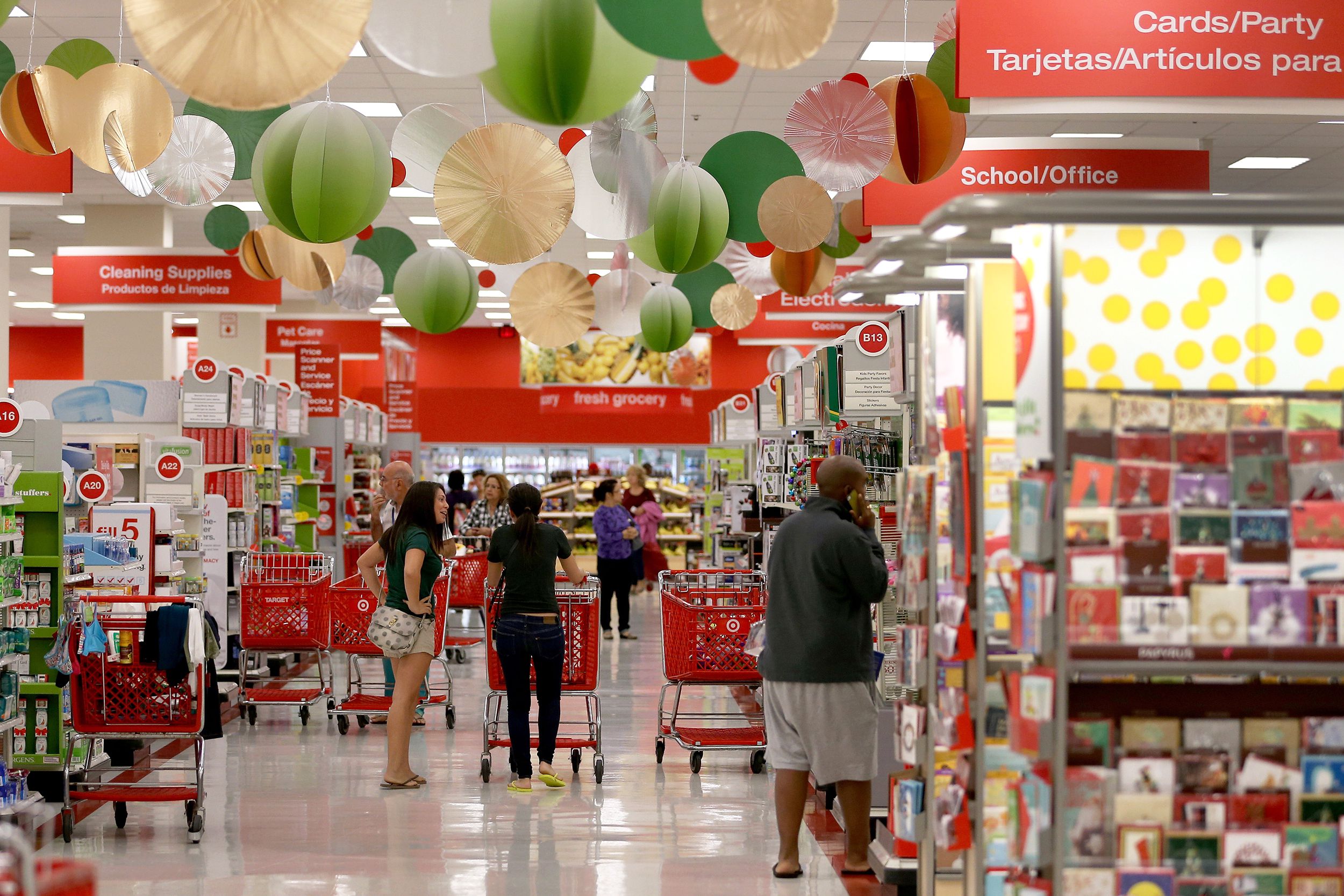 customers shop in a Target store
