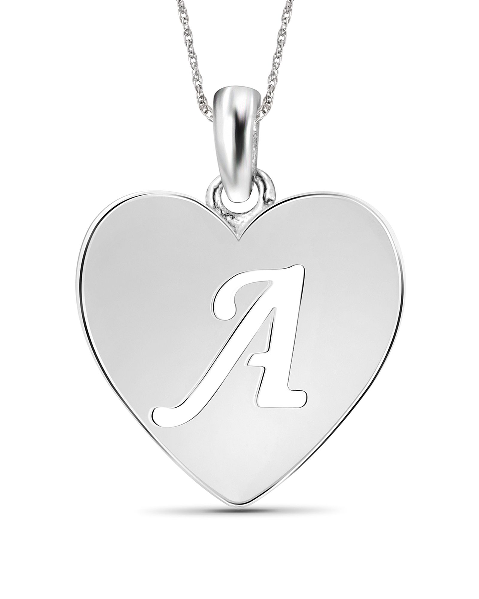 Jewelers Club Initial Cut-Out Heart Pendant