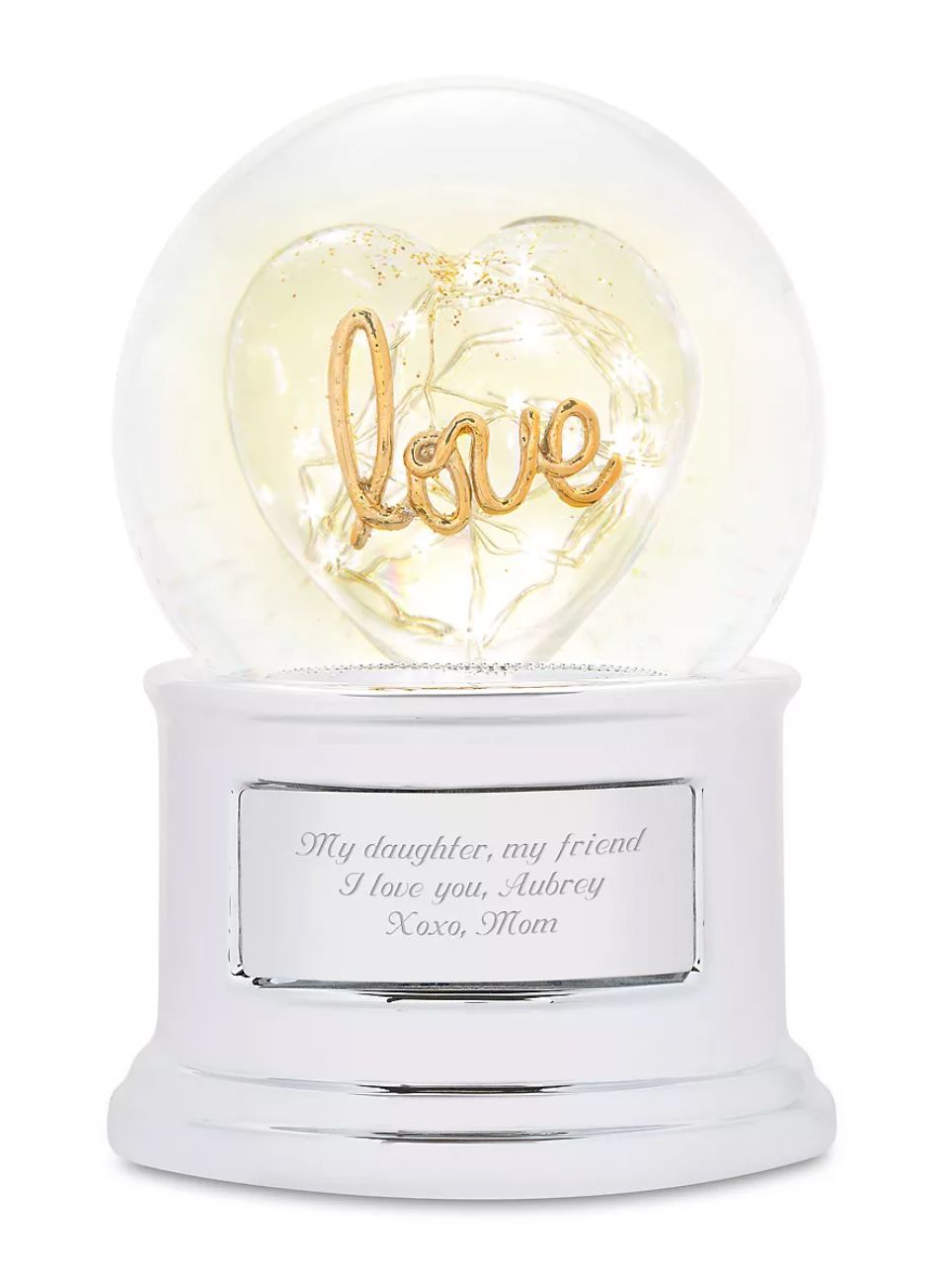 Customizable Love Light-Up Snow Globe