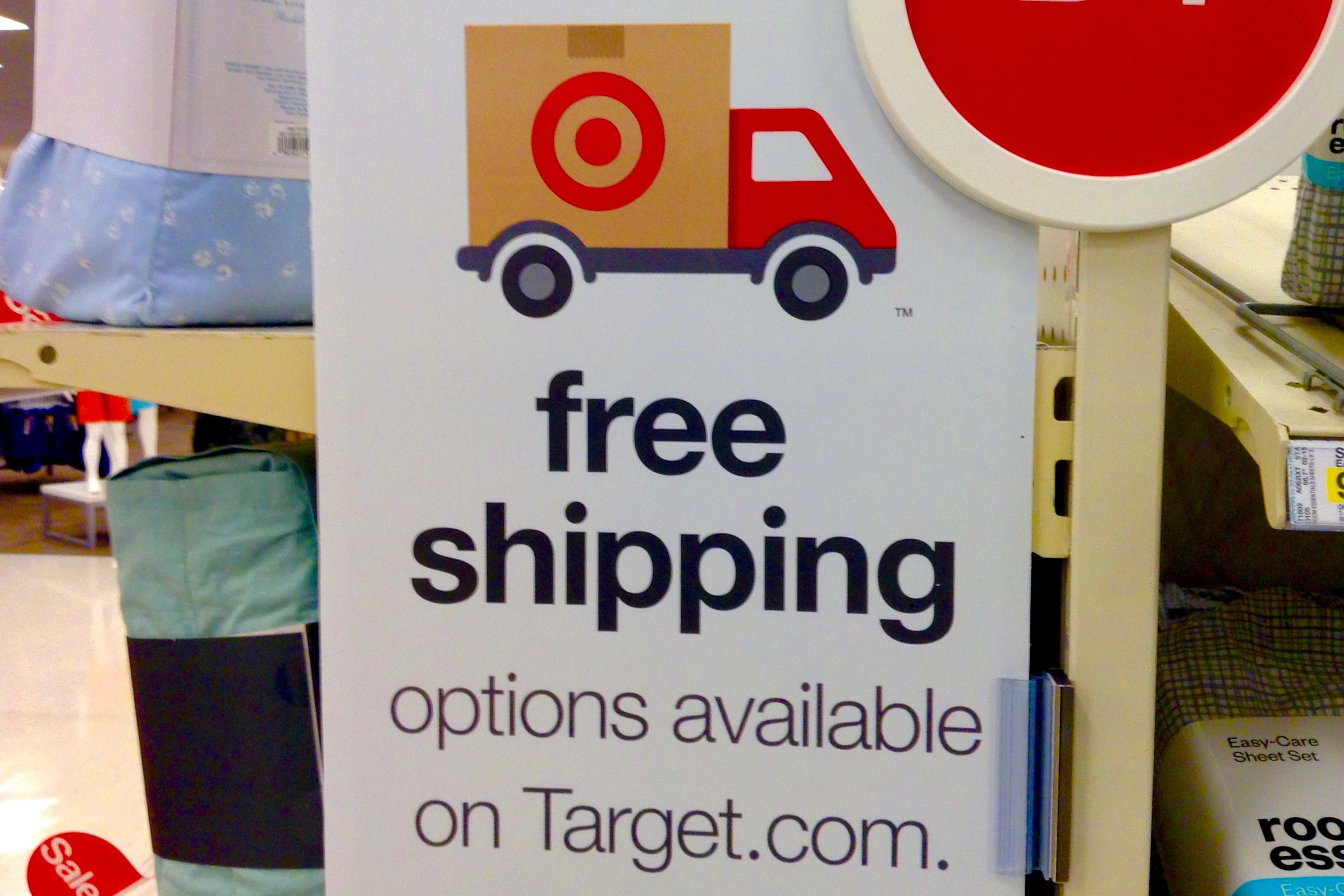 Target.com Free Shipping Free Returns sign