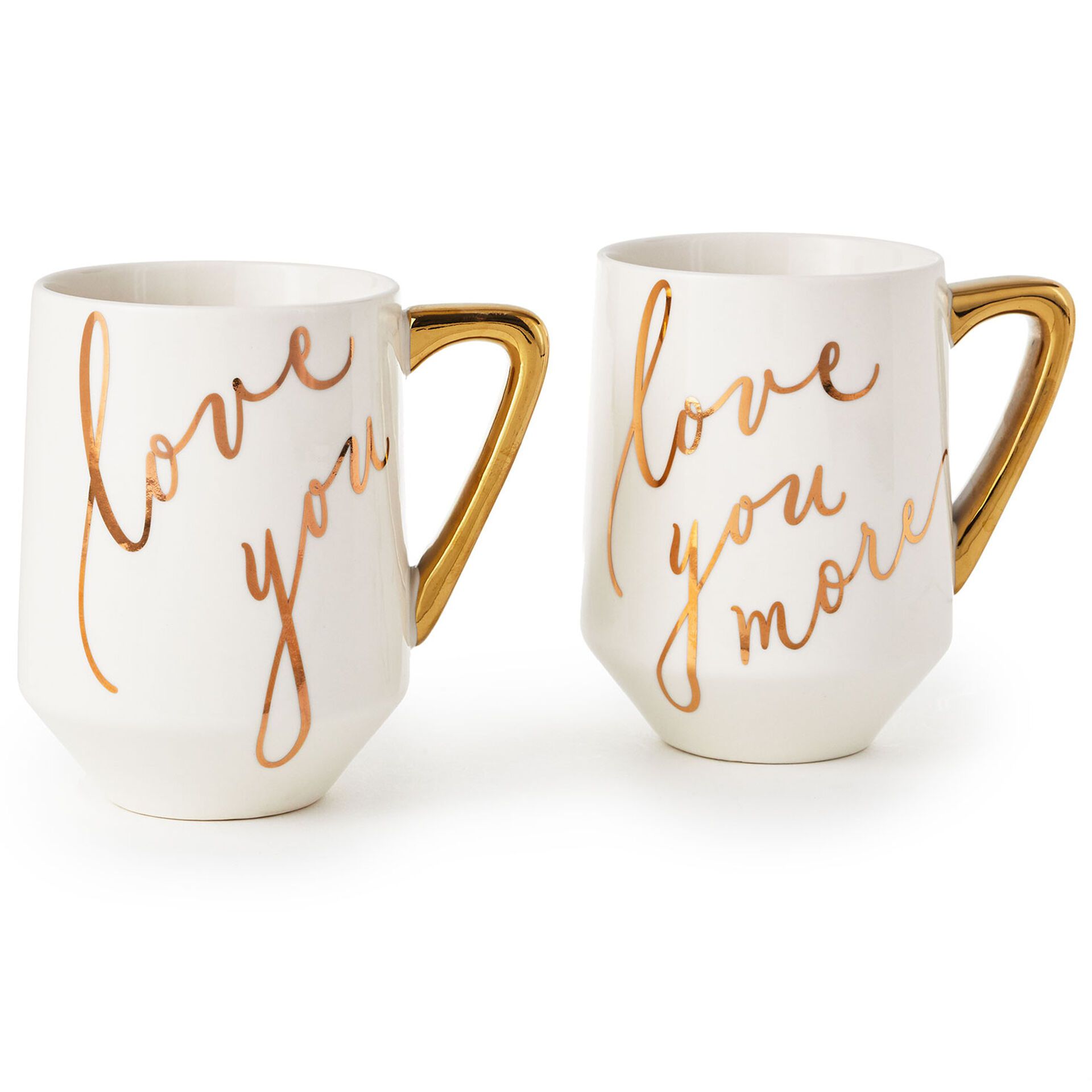 'Love You' and 'Love You More' Coffee Mug Set