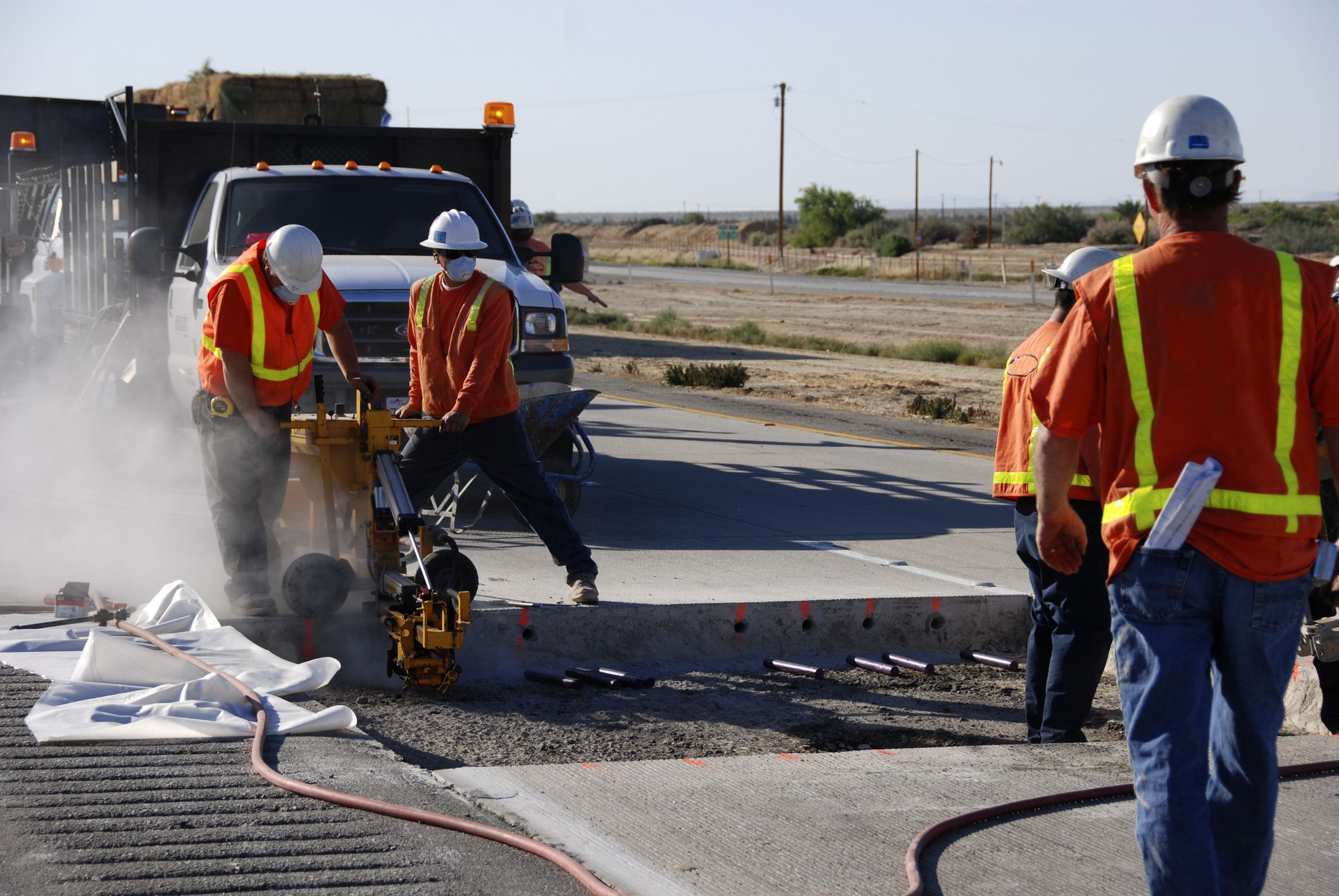 Highway Freeway construction worker labor