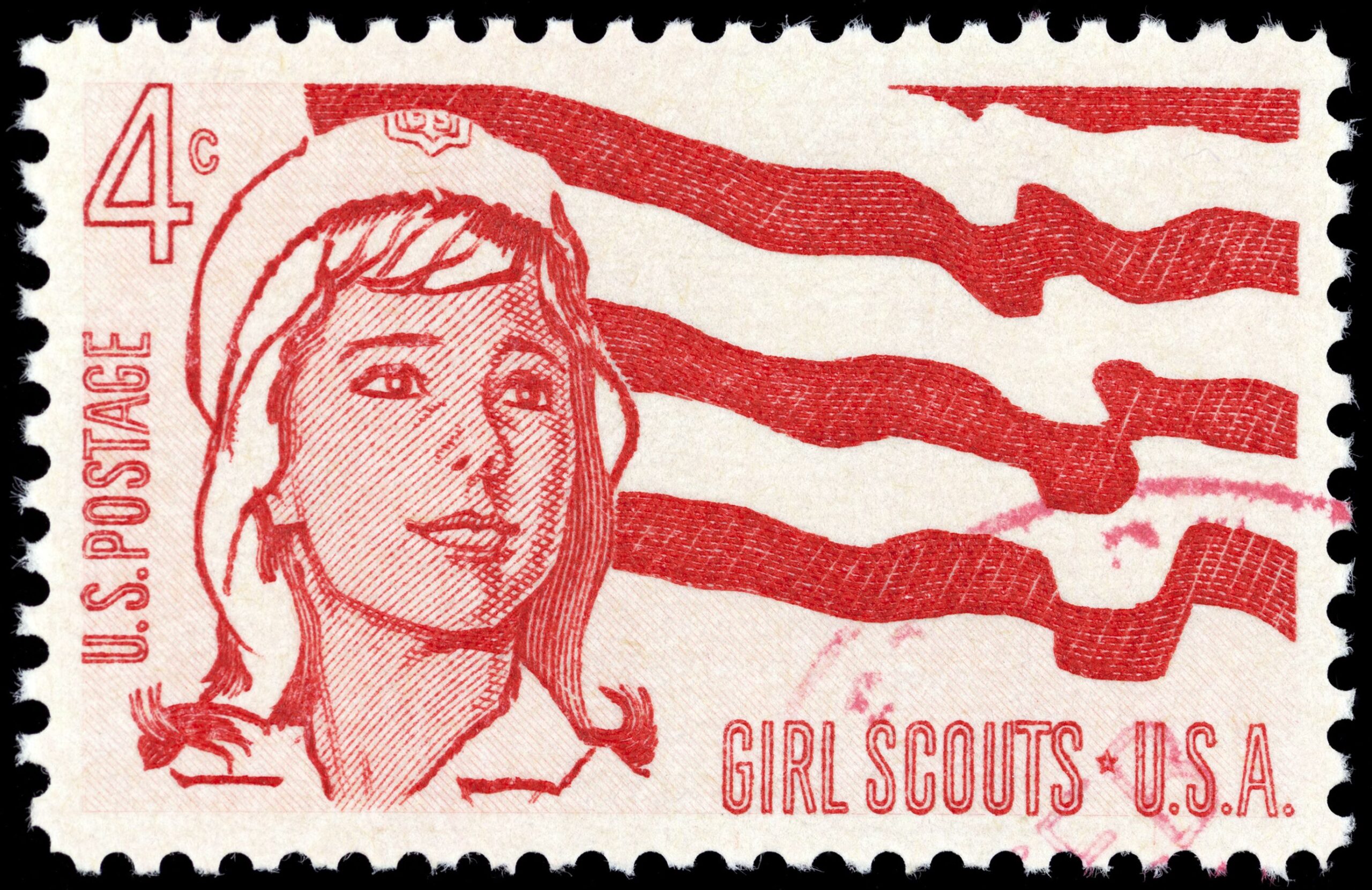 Cancelled Stamp From The United States: Girl Scouts USA.