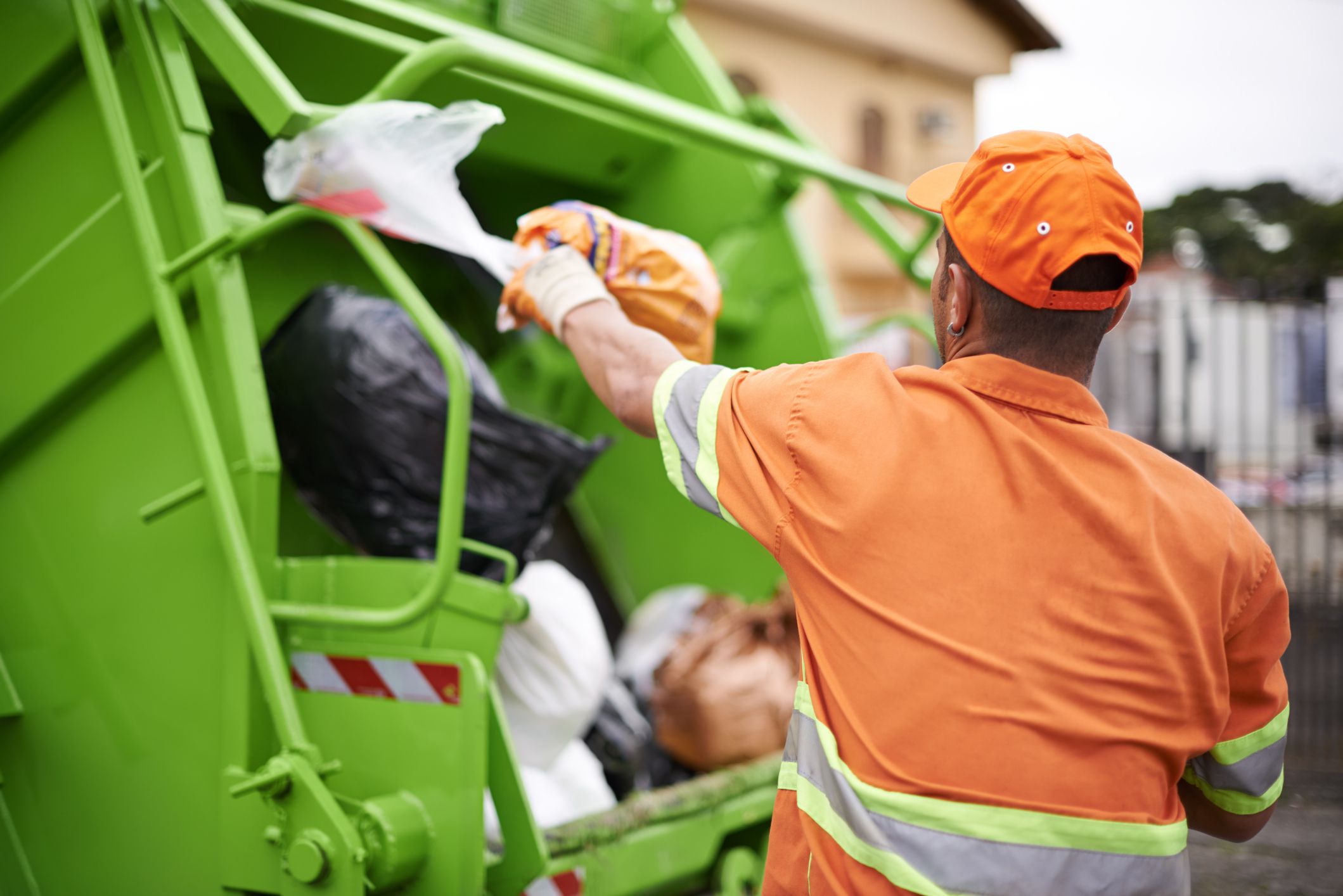 Cropped shot of a garbage collection worker