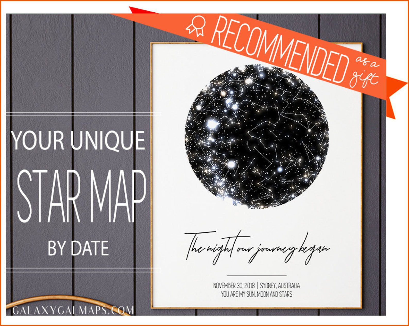 Custom Night Sky Star Map