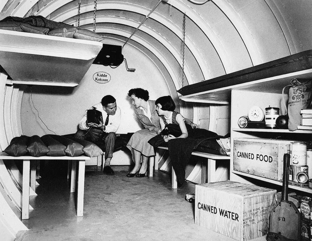 Bomb Shelter 1955 Nan American Family In A Backyard Bomb Shelter Garden City New York 1955 Poster Print