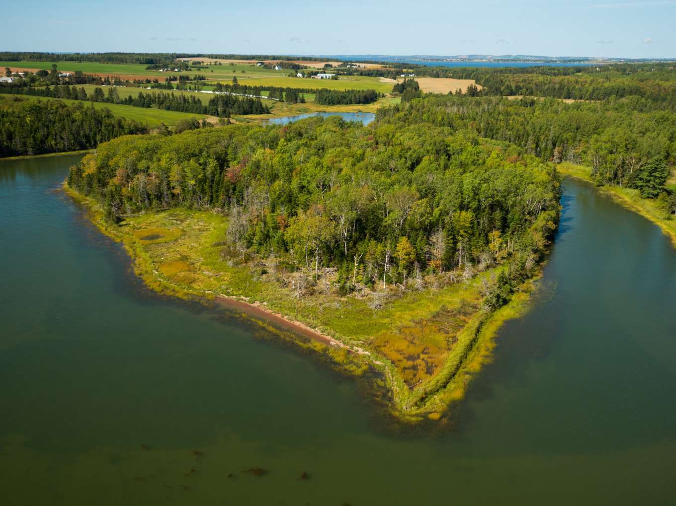 Aerial of Gillis Island, Canada