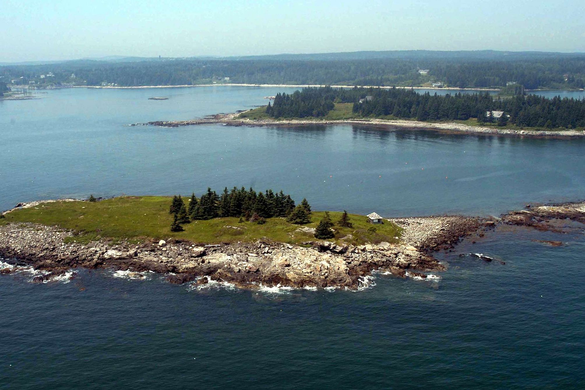 Aerial of Greer Island, United States