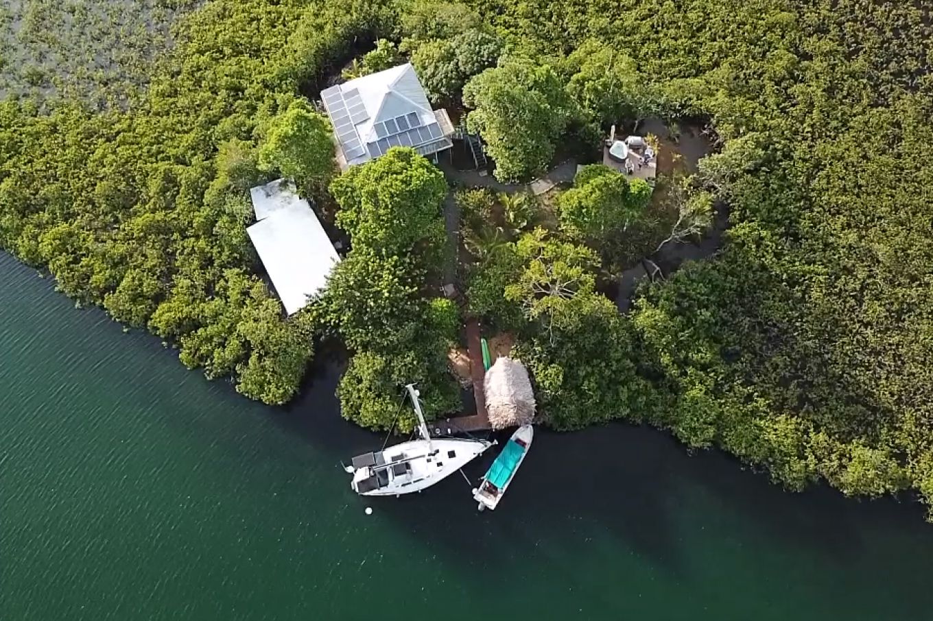 Aerial of Isla Carabana Sol, Panama