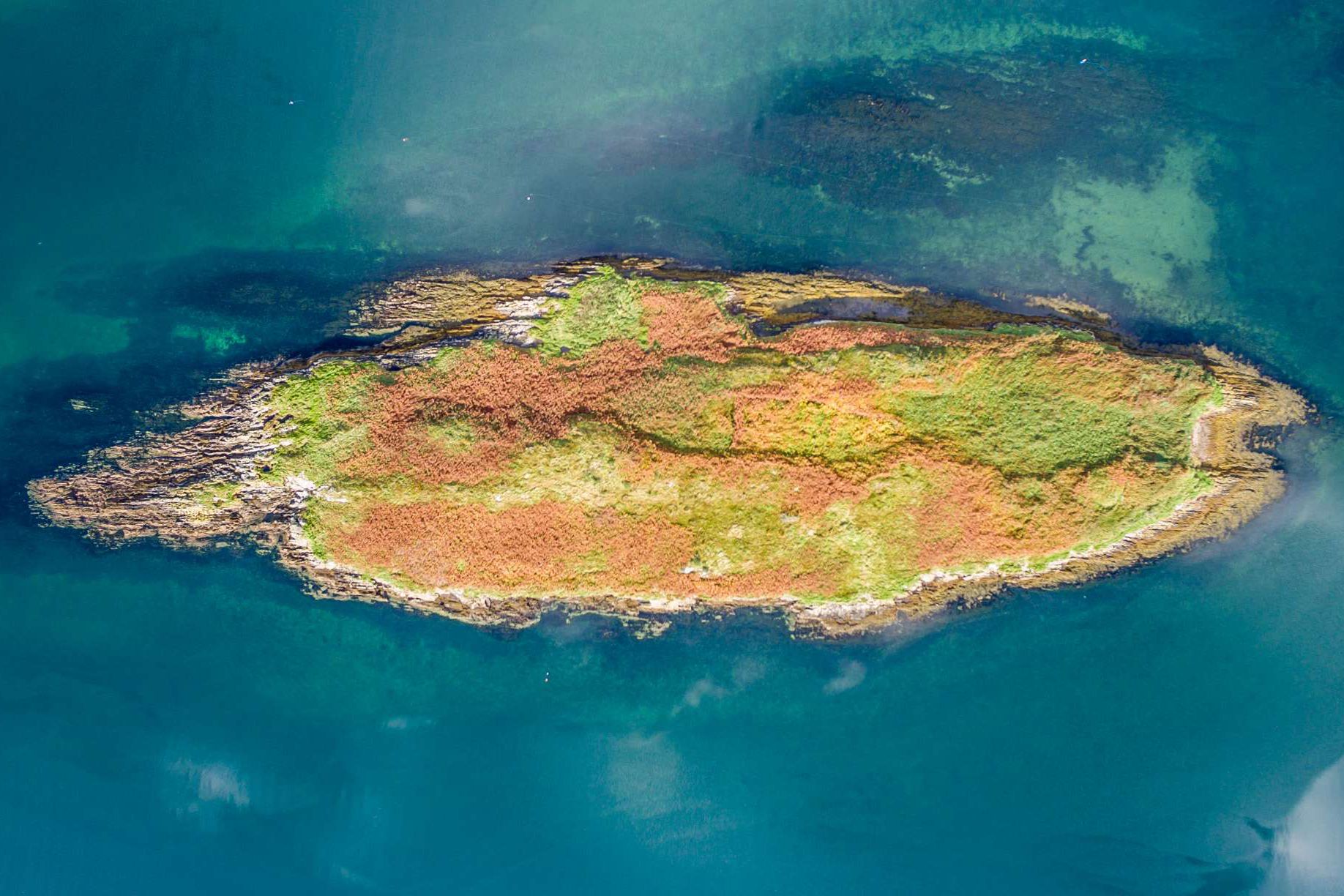 Aerial of Mannions Island, Ireland