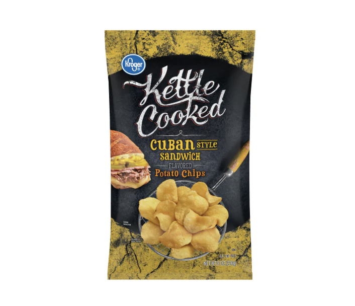 Kroger Kettle-Cooked Cuban Style Sandwich-Flavored Chips bag