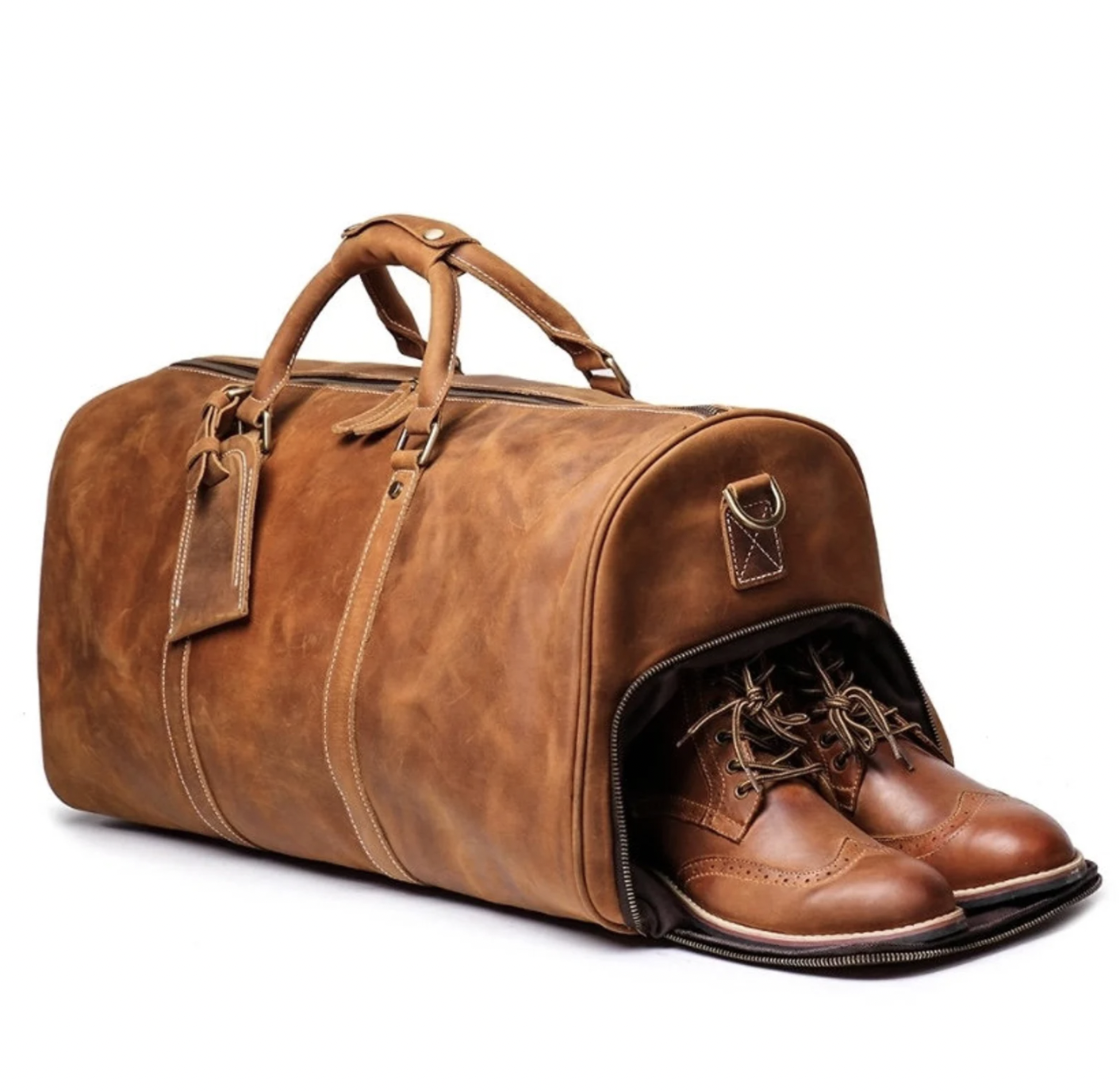 Handmade Leather Duffle Bag