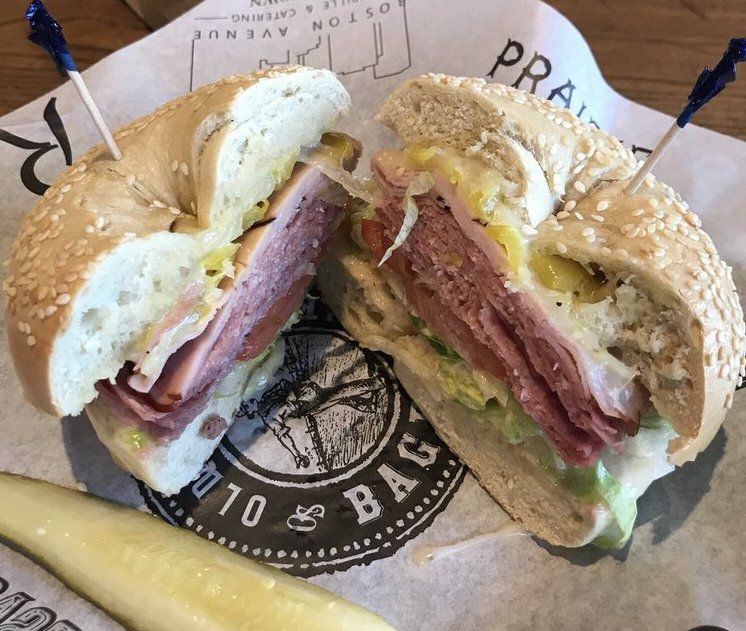 Old School Bagel Cafe Italian bagel and pickle