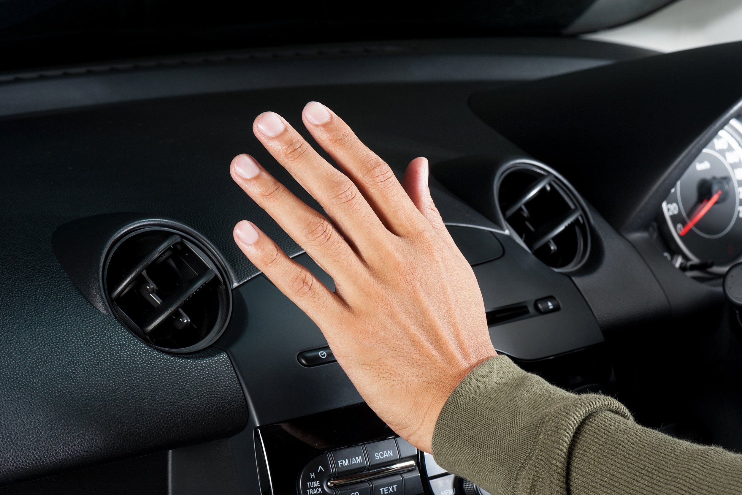 checking the air from air ventilation in the car