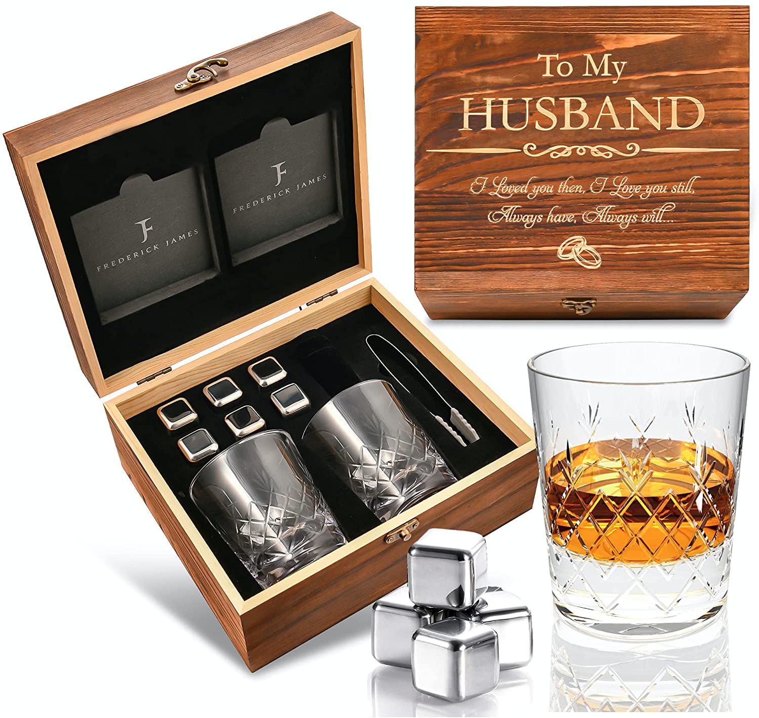 Engraved Crystal Whiskey Glass Set