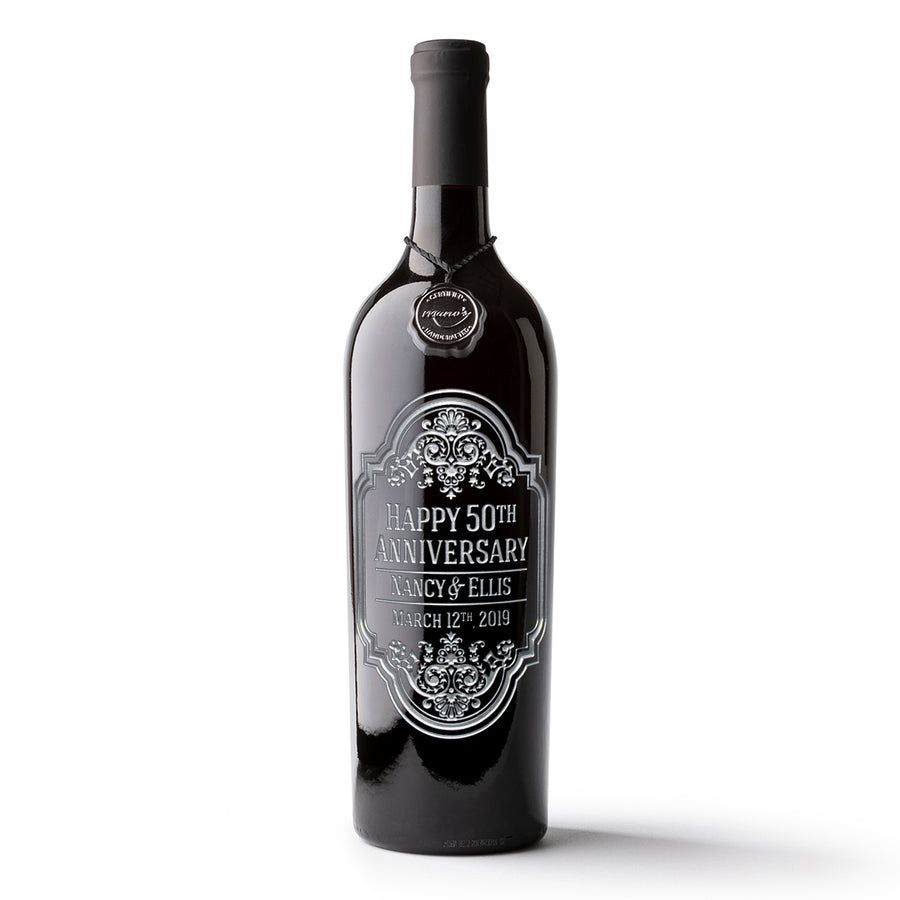 Custom Etched Wine Bottle