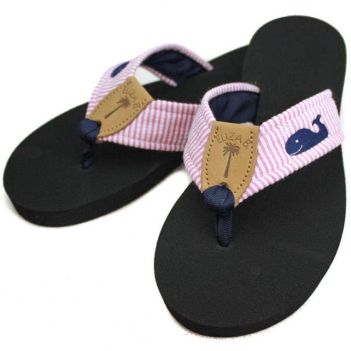 Eliza B. Pink Seersucker with Navy Whale