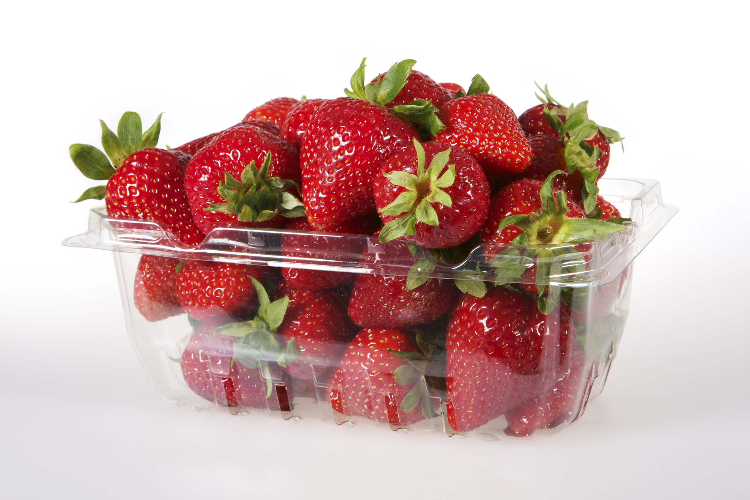 Strawberries in a plastic container