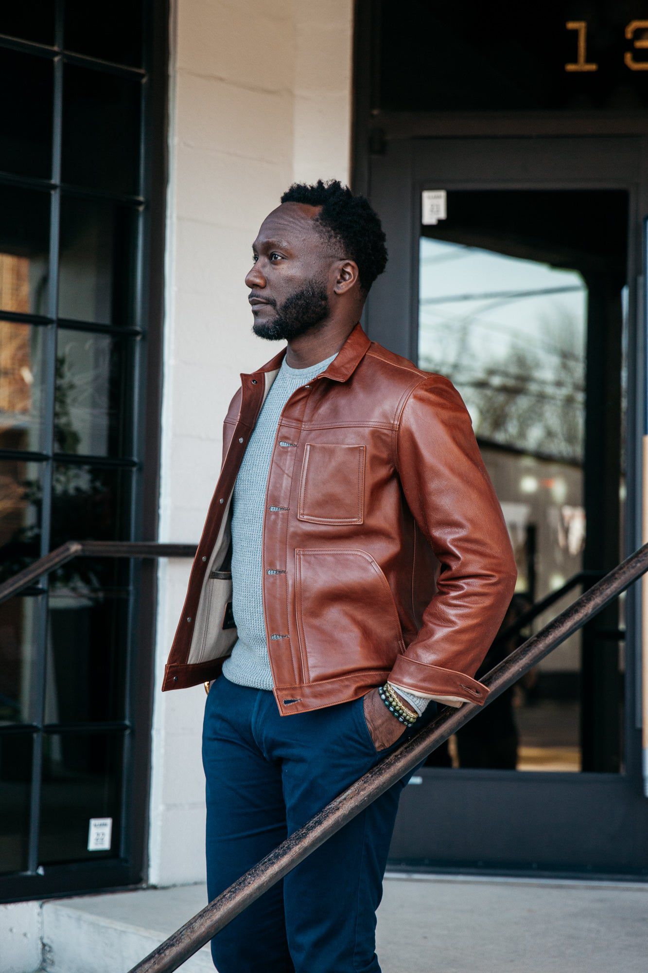 Loyal Stricklin Wayman Jacket in Brown Chromexcel Horsehide